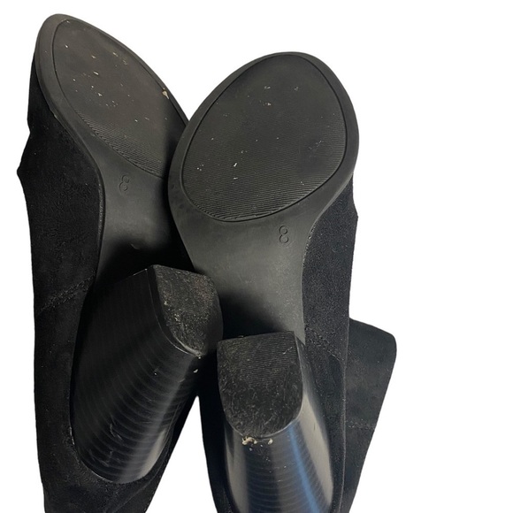 Clearance DIBA Ladies Black Faux suede ruched bootie size 8 Fabric upper 3” Heel - Picture 13 of 15